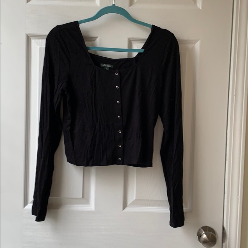 Black off the shoulder crop top